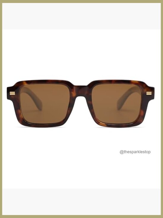 Big Trendy Square Polarized Sunglasses, Retro Chunky Wide Rectangle Shades main image 7